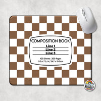 Checker 2 Composition Book Mouse Pad