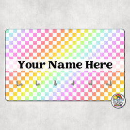 Rainbow Checker-Hall Pass Holder