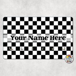 Black & White Check-Hall Pass Holder