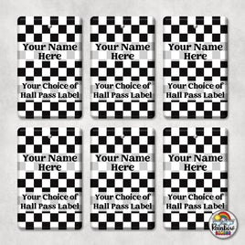 Plain Black Checkered-Hall Pass Set