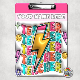 Lighting Bolt Teacher Clipboard
