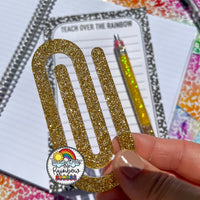 Gold Glitter Specialty Acrylic Paperclip