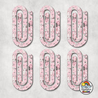 Pink Floral Acrylic Paperclips