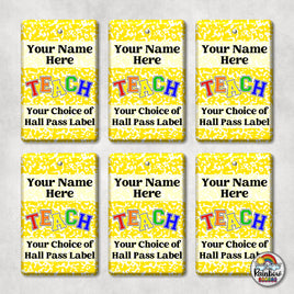 Yellow Bright TEACH-Hall Pass Set