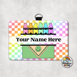 Rainbow Checkered Crayons Horizontal