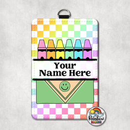 Rainbow Checkered Crayons Vertical