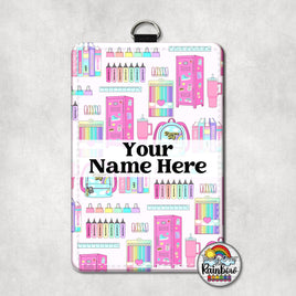 Pink School Supplies Vertical