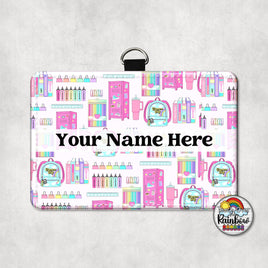 Pink School Supplies Horizontal