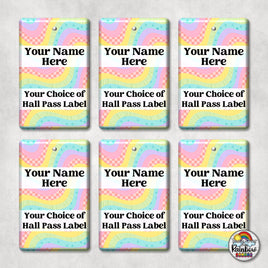 Retro Rainbow-Hall Pass Set