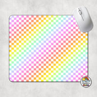 Rainbow Checkered Mouse Pad