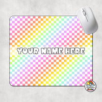 Rainbow Checkered Mouse Pad