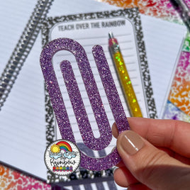 Purple Glitter Specialty Acrylic Paperclip