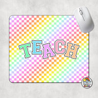 Checkered TEACH Mouse Pad