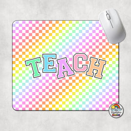 Checkered TEACH Mouse Pad