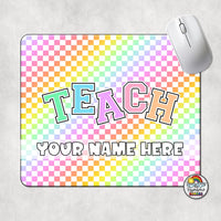 Checkered TEACH Mouse Pad