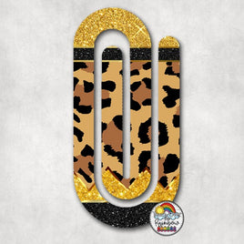 Leopard Glitter Pencil Acrylic Paperclips