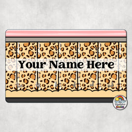 Tan Leopard Pencil-Hall Pass Holder