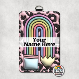 Pink Teacher Pencil Vertical