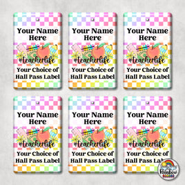 Rainbow Checkered Supplies-Hall Pass Set