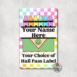 Rainbow Checkered Crayons-Single Pass
