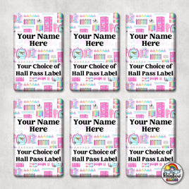 Pink School Supplies-Hall Pass Set