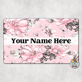 Pink & White Flowers-Hall Pass Holder