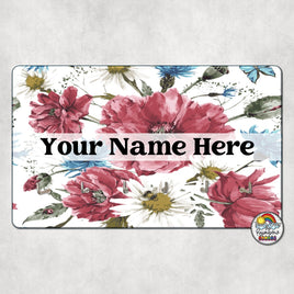 Burgundy Floral-Hall Pass Holder