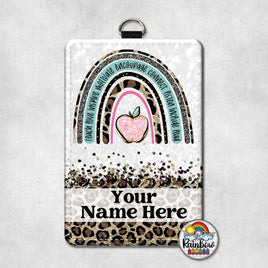 Boho Teal Leopard Rainbow Vertical