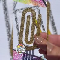 Gold Glitter Specialty Acrylic Paperclip