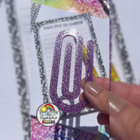 Purple Glitter Specialty Acrylic Paperclip