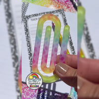 Neon Leopard Specialty Acrylic Paperclip