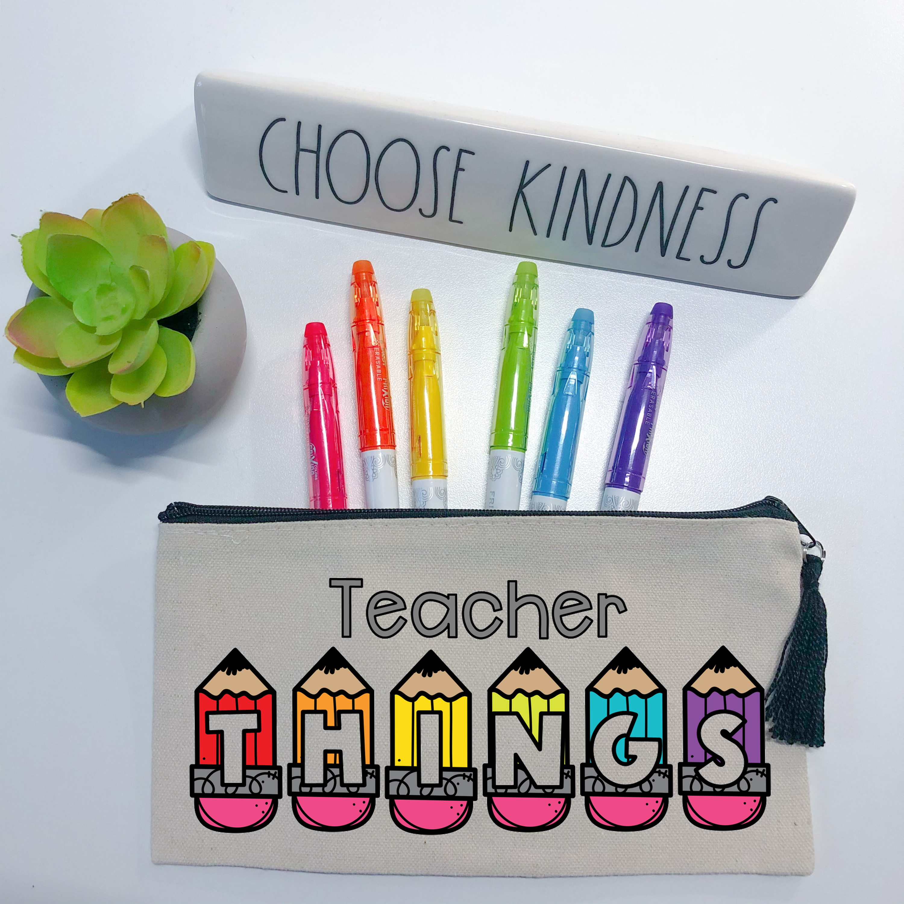 Best Teacher Ever Music art science Teacher Pencil Pouch Bag