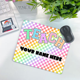 Checkered TEACH Mouse Pad