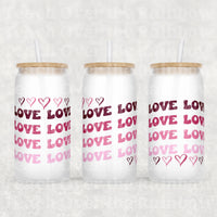 Valentines Glass Can 16 oz.