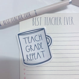 Teach Grade Repeat Mug Sticker