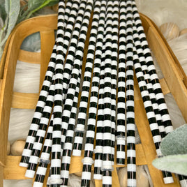 Black & White Stripes Straw