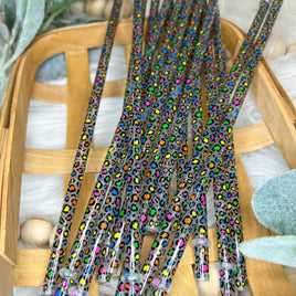 Neon Leopard Straw
